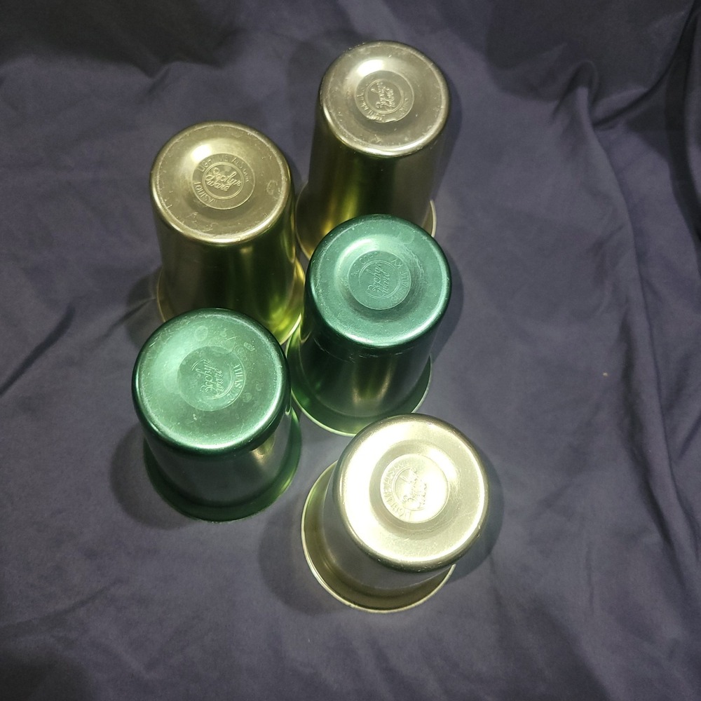 Vintage Mid-Century Modern Zephyrware Aluminum Metalware Cups 5 Tumblers - Picture 8 of 9